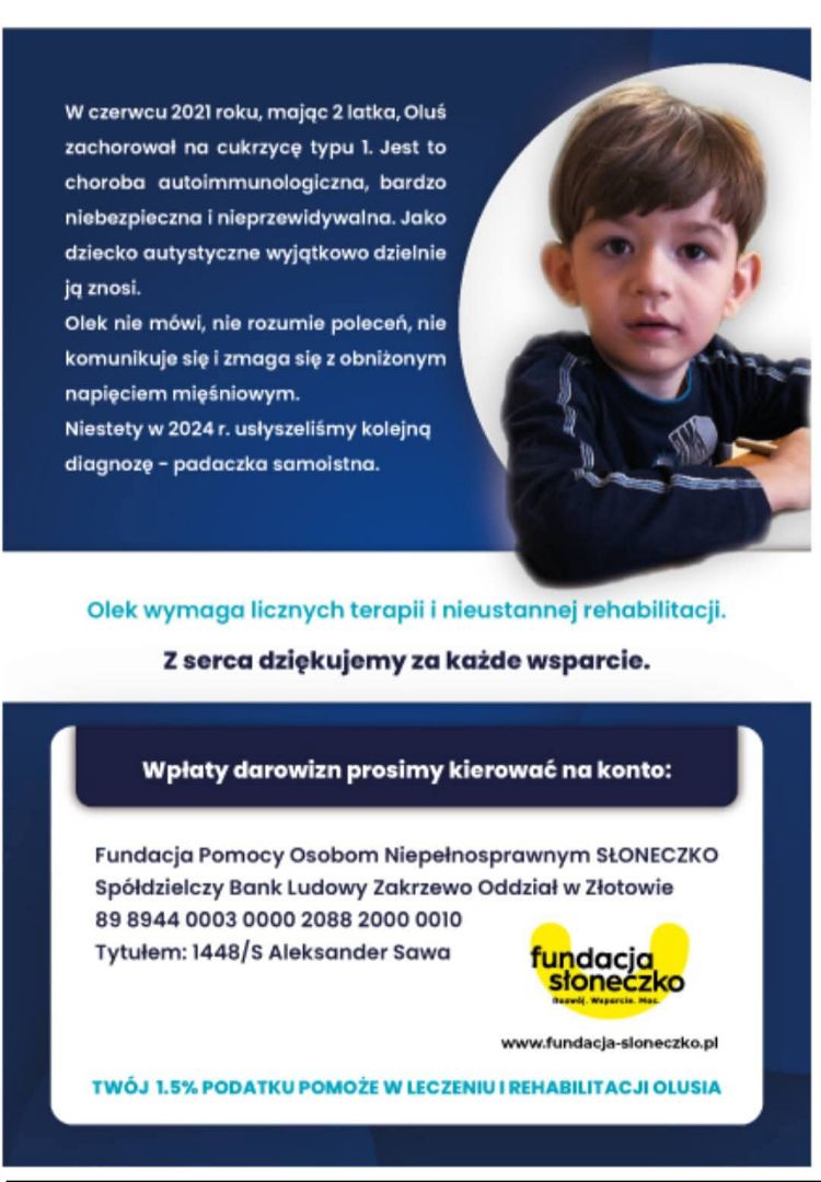 Jeśli jeszcze nie wiesz komu przekazać swój % podatku to polecam. Przemili ludzie którzy kupili u mnie auto walczą o zdrowie swojego dziecka. Image